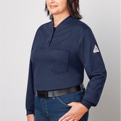 Women's Long Sleeve Tagless Henley Shirt