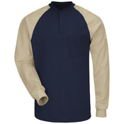 Long Sleeve Color-Block Tagless Henley Shirt